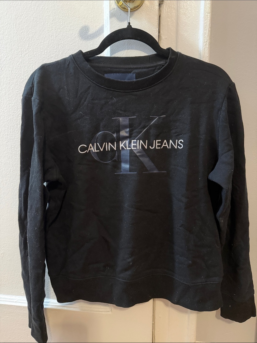 Calvin Klein Jeans Black Crewneck Sweatshirt with Logo
